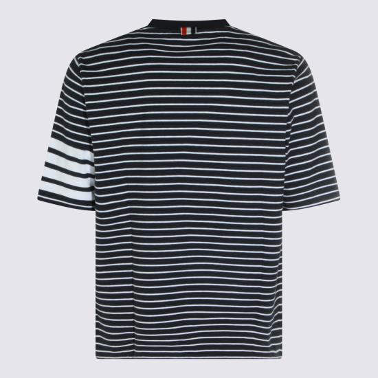 26FW 톰브라운 반팔 티셔츠 MJS310A J0269927 NAVY WHITE - THOM BROWNE
