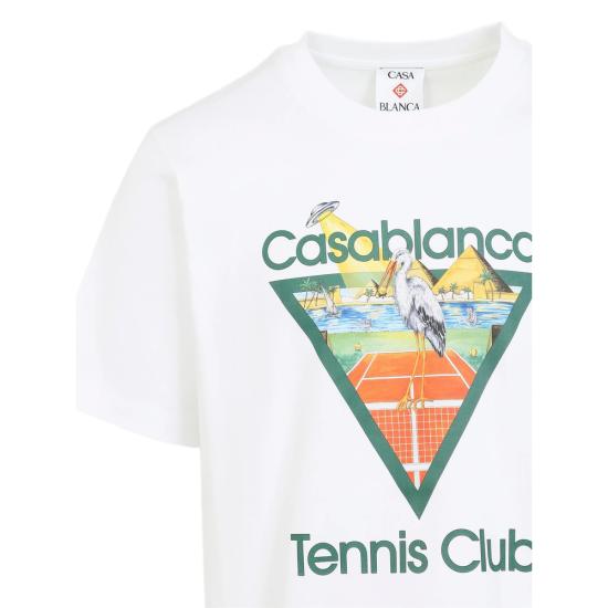 26FW 카사블랑카 반팔 티셔츠 PF26 JTS 001 03 TENCL WHITE - CASABLANCA