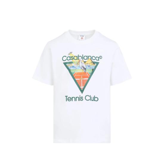 26FW 카사블랑카 반팔 티셔츠 PF26 JTS 001 03 TENCL WHITE