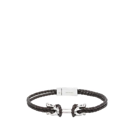 26FW 살바토레 페라가모 브레이슬릿 770422 0796080 TMORO SILVER BROWN