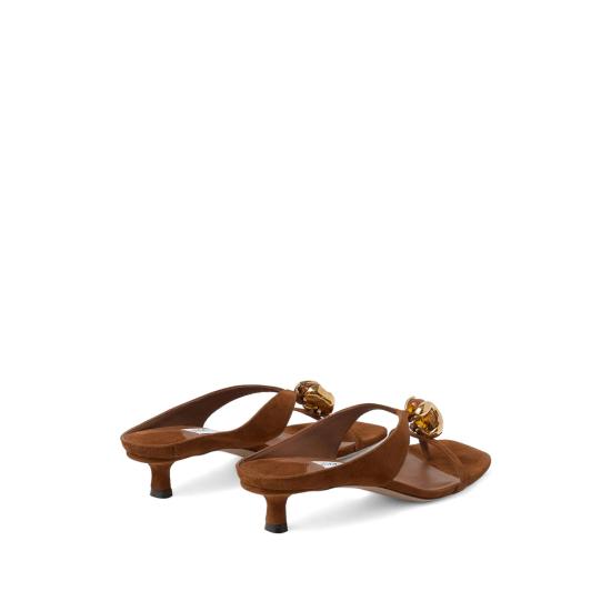 26FW 지미추 뮬/슬리퍼 EMERI STONE 35 BSB TANAM BROWN - JIMMY CHOO
