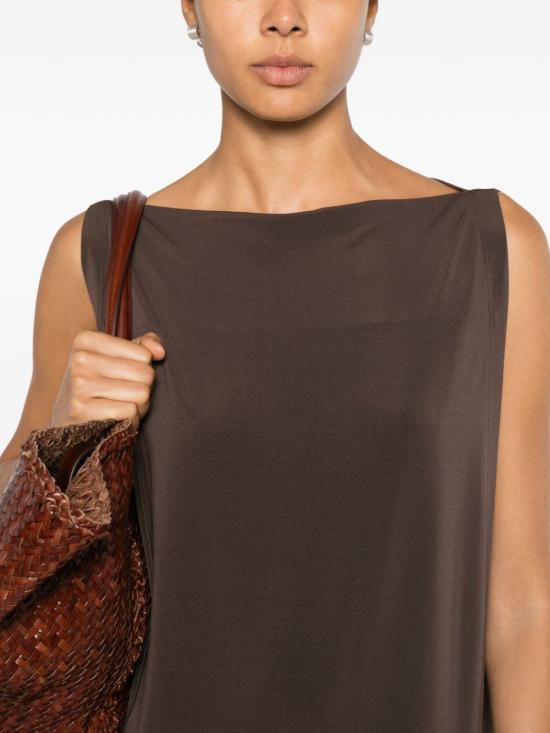 26SS 이세이 미야케 롱 원피스 IM66JH720 45 BROWN - ISSEY MIYAKE