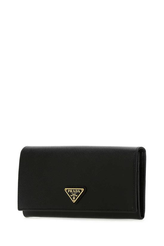 26FW 프라다 사피아노 레더 트라이앵글 로고 플랩 장지갑 1MH132QHH F0002 Black - PRADA