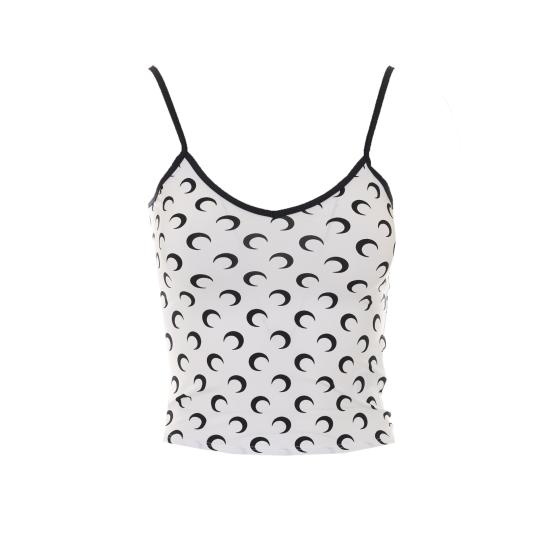 26SS 마린세르 문 프린트 저지 스트랩 탑 WTO508A CJER0001WH00 White