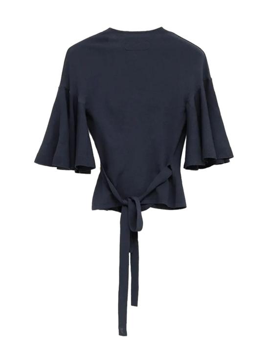 26SS 자크뮈스 페이장 니트 러플 랩 탑 CDW00822AK00303390 Blue - JACQUEMUS