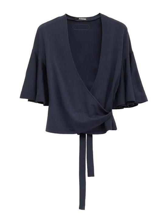 26SS 자크뮈스 페이장 니트 러플 랩 탑 CDW00822AK00303390 Blue