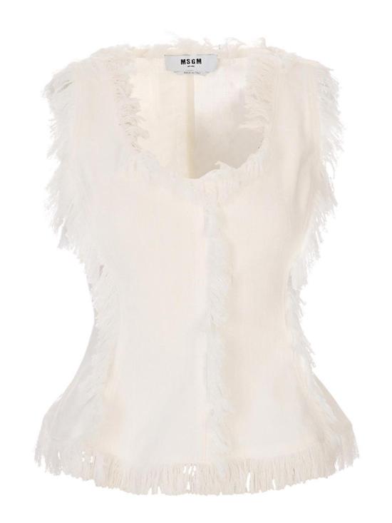 26SS 엠에스지엠 민소매 티셔츠 4042MDT0926730802 White