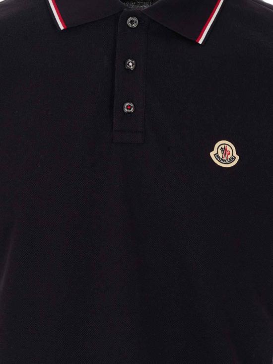 26SS 몽클레어 트리밍 코튼 피케 폴로 셔츠 0918A703008455677X Blue - MONCLER