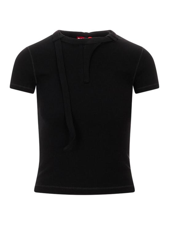 26SS 디젤 T-알레시 골지 바이커 넥 탑 A236450JEAI9XX Black