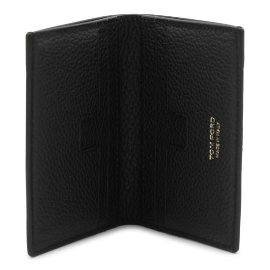 26FW 톰포드 그레인 레더 폴딩 카드 홀더 Y0279 LCL158GNAA BLACK - TOMFORD