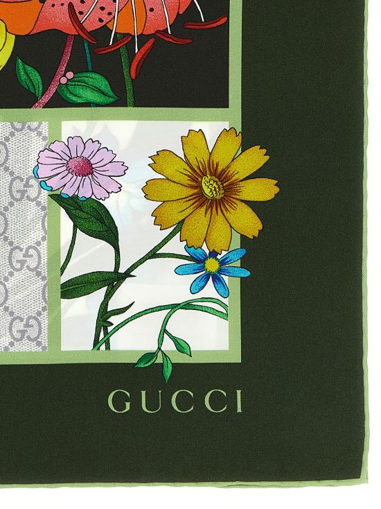 26SS 구찌 프린트 실크 트윌 까레 8501073G0013367 Black - GUCCI