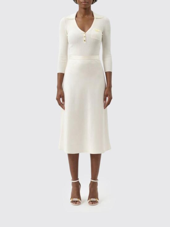 26SS 엘리자베타프랜치 롱 원피스 AM13B61E2 360 Avorio - ELISABETTA FRANCHI