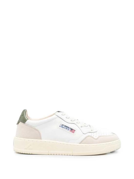 26FW 오트리 메달리스트 로우 스니커즈 AULMLS17 LEAT SUEDE WHT BRONZEGRN LS17