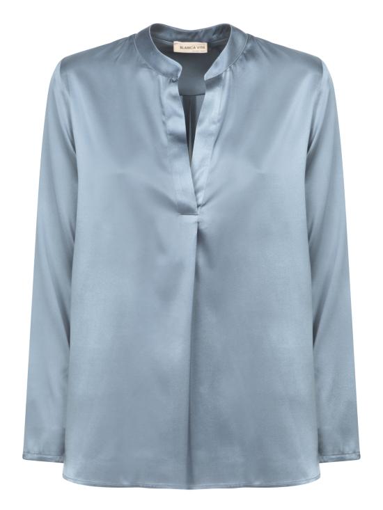 25FW 블랑카 비타 블라우스 CARPI RASOSETA POLVERE Blue