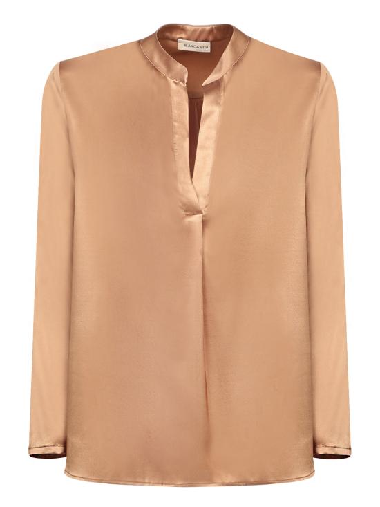 25FW 블랑카 비타 블라우스 CARPI RASOSETA COGNAC Metallic
