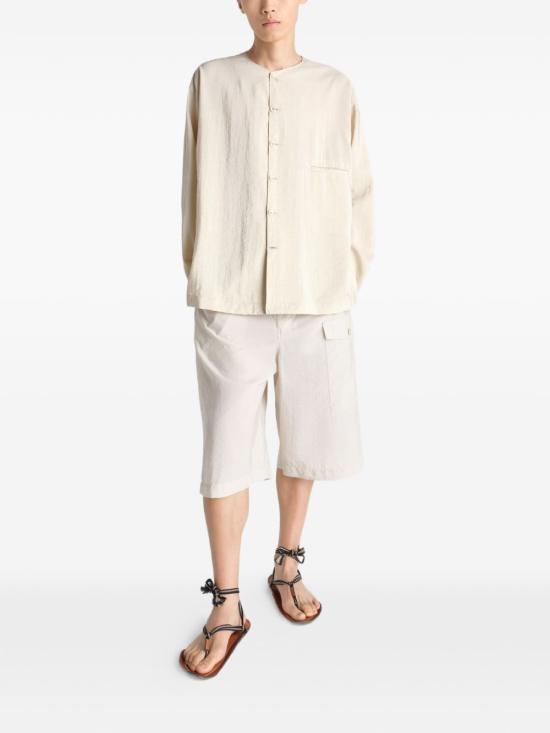 26SS 르메르 드라이 실크 V넥 셔츠 SH1235 LF1308 235 OAT MILK DOM - LEMAIRE