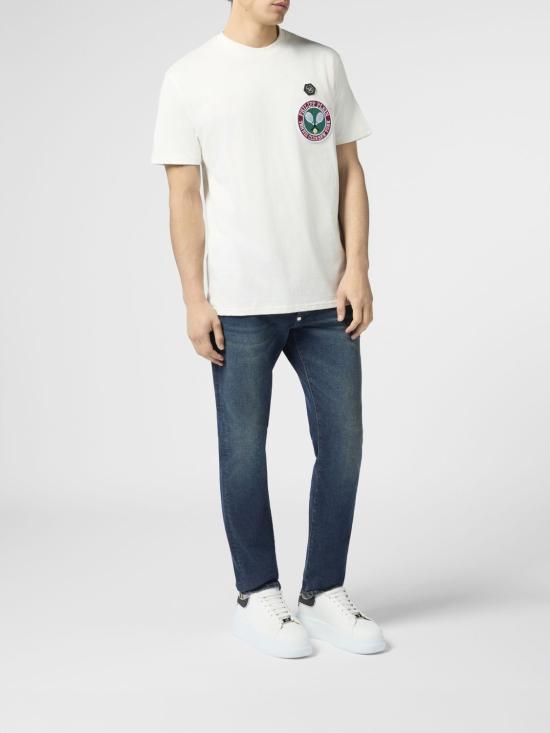 26SS 필립 플레인 반팔 티셔츠 PAFCMTK9037PJY002N 01OF White - PHILIPP PLEIN