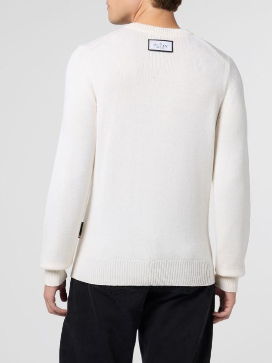 26SS 필립 플레인 스웨터 SAFCMKO1558PTE178N 01OF White - PHILIPP PLEIN