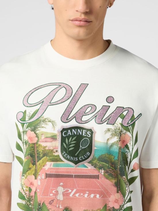 26SS 필립 플레인 반팔 티셔츠 PAFCMTK9062PJY002N 01OF White - PHILIPP PLEIN