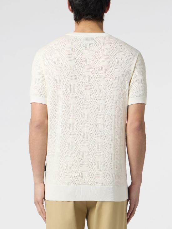 26SS 필립 플레인 스웨터 PAFCMKK0325PTE004N 01OF White - PHILIPP PLEIN