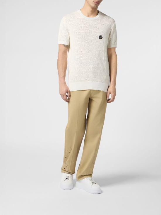 26SS 필립 플레인 스웨터 PAFCMKK0325PTE004N 01OF White - PHILIPP PLEIN