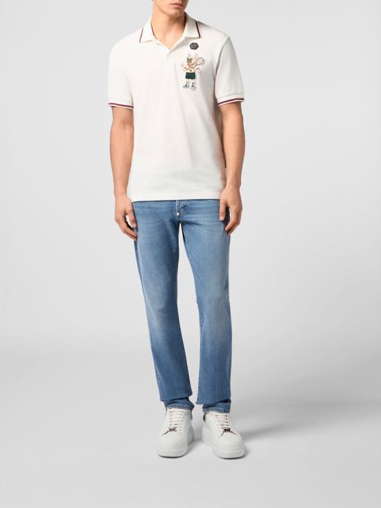 26SS 필립 플레인 폴로 티셔츠 PAFCMTK9011PTE179N 01OF White - PHILIPP PLEIN