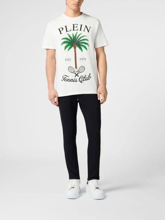 26SS 필립 플레인 반팔 티셔츠 PAFCMTK9036PJY002N 01OF White - PHILIPP PLEIN