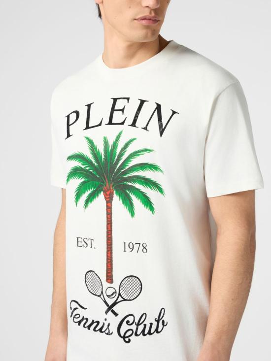 26SS 필립 플레인 반팔 티셔츠 PAFCMTK9036PJY002N 01OF White - PHILIPP PLEIN