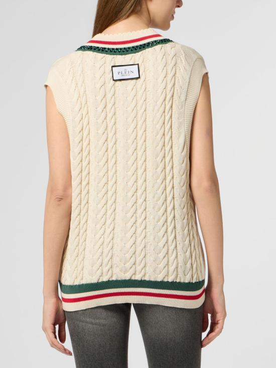 26SS 필립 플레인 스웨터 PAFCWKO0669PKN002N 01OF White - PHILIPP PLEIN