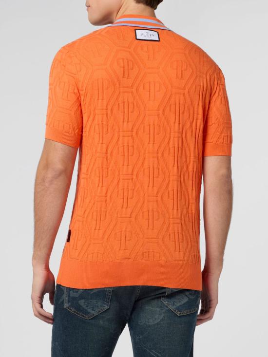 26SS 필립 플레인 폴로 티셔츠 SAFCMKK0322PKN002N 20 Orange - PHILIPP PLEIN