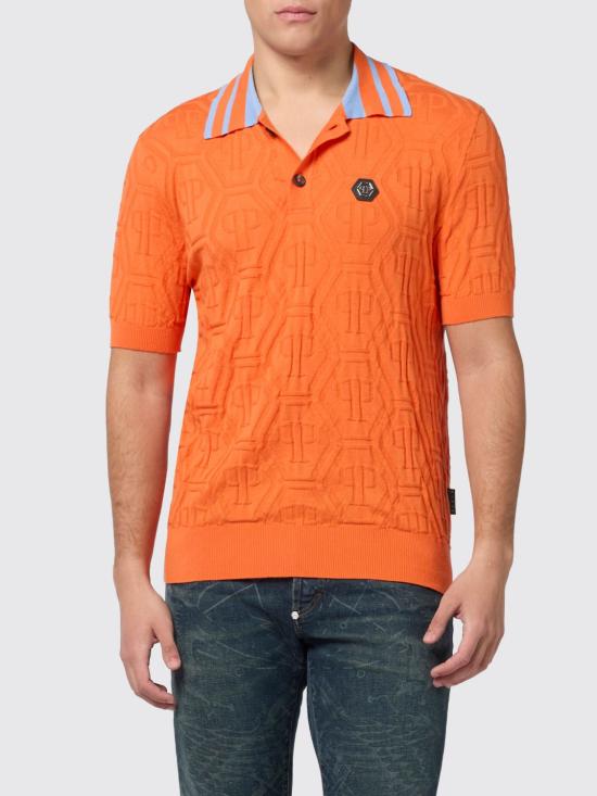 26SS 필립 플레인 폴로 티셔츠 SAFCMKK0322PKN002N 20 Orange