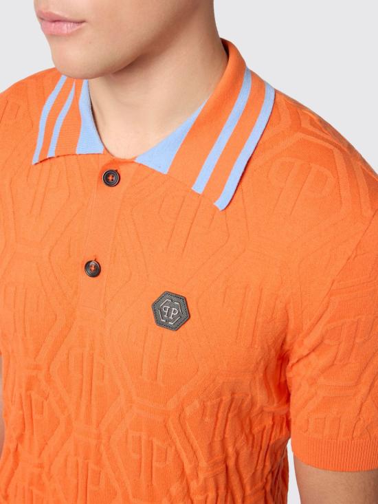 26SS 필립 플레인 폴로 티셔츠 SAFCMKK0322PKN002N 20 Orange - PHILIPP PLEIN
