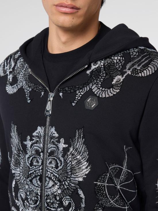 26SS 필립 플레인 후드 티셔츠 SAFCMJB3939PTE180N 02 Black - PHILIPP PLEIN