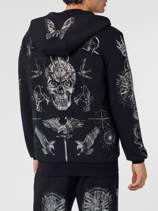 26SS 필립 플레인 후드 티셔츠 SAFCMJB3939PTE180N 02 Black - PHILIPP PLEIN