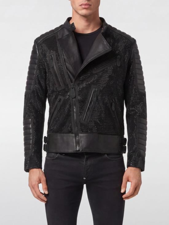 26SS 필립 플레인 바이커 자켓 FABCMLB1573PLE010N 02 Black