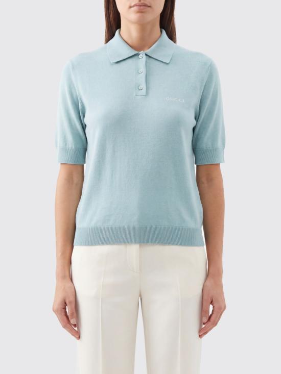 26SS 구찌 폴로 티셔츠 851969XKEWD 3910 Gnawed Blue
