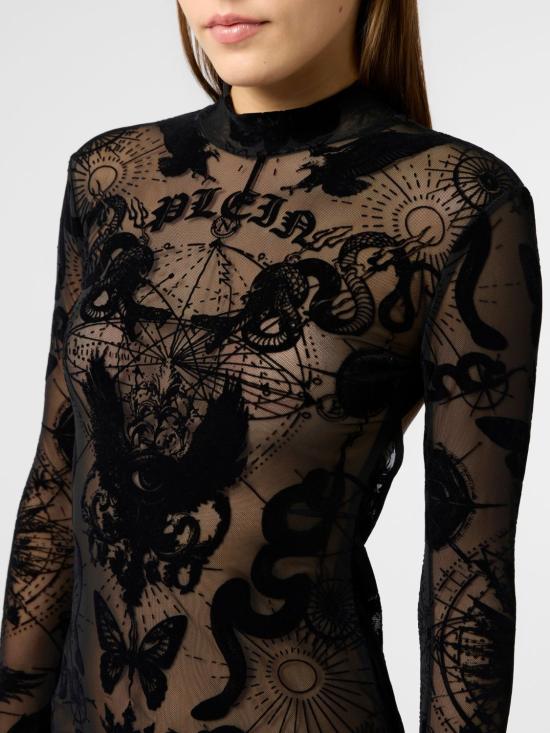 26SS 필립 플레인 롱 원피스 SAFCWRG3570PTE003N 02 Black - PHILIPP PLEIN