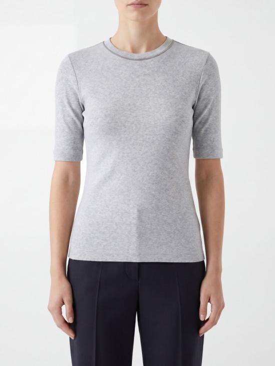 26SS 브루넬로 쿠치넬리 코튼 티셔츠 M0TC8BJ310 C8003 Grey