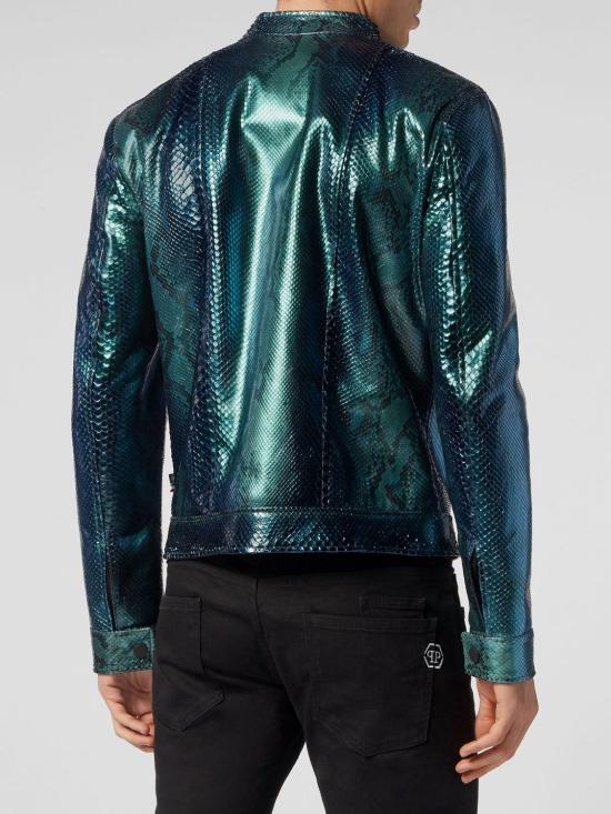 26SS 필립 플레인 가죽 자켓 SACCMLB1612PLE029P 05 Green - PHILIPP PLEIN