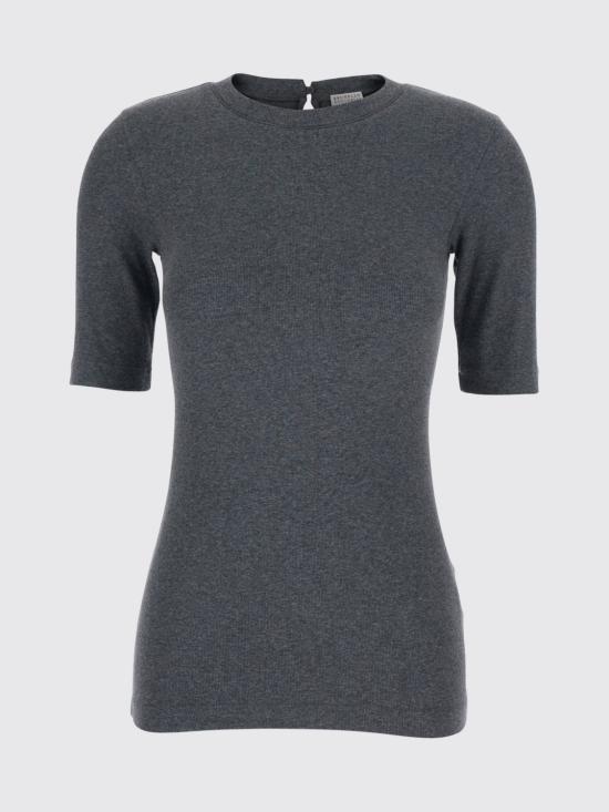 26SS 브루넬로 쿠치넬리 코튼 티셔츠 M0TC8BJ310 CV563 Grey 1 - BRUNELLO CUCINELLI