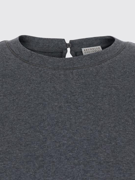 26SS 브루넬로 쿠치넬리 코튼 티셔츠 M0TC8BJ310 CV563 Grey 1 - BRUNELLO CUCINELLI
