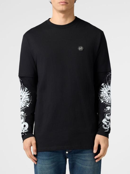 26SS 필립 플레인 긴팔 티셔츠 SAFCMTK8859PJY002N 02 Black