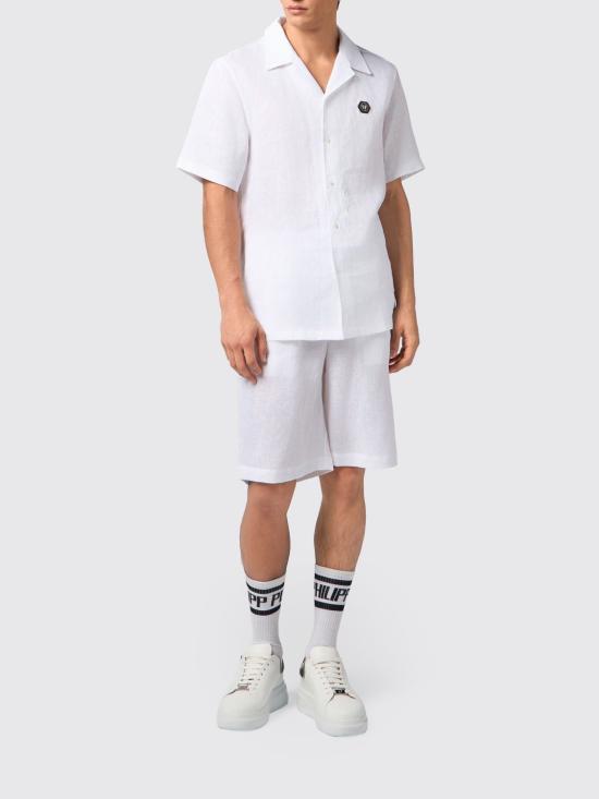 26SS 필립 플레인 반팔 셔츠 SAFCMRP2584PTE003N 01OF White - PHILIPP PLEIN