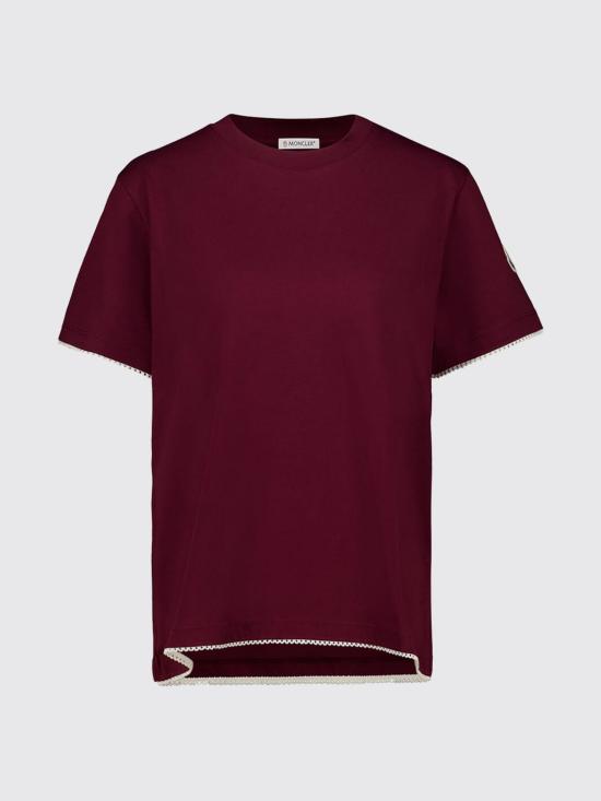 26SS 몽클레어 반팔 티셔츠 L10938C0002789AUO 436 Burgundy