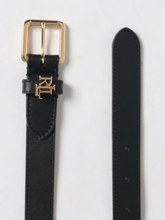 26SS 랄프 로렌 로고 키퍼 가죽 슬림 벨트 412968763 001 Black - RALPH LAUREN