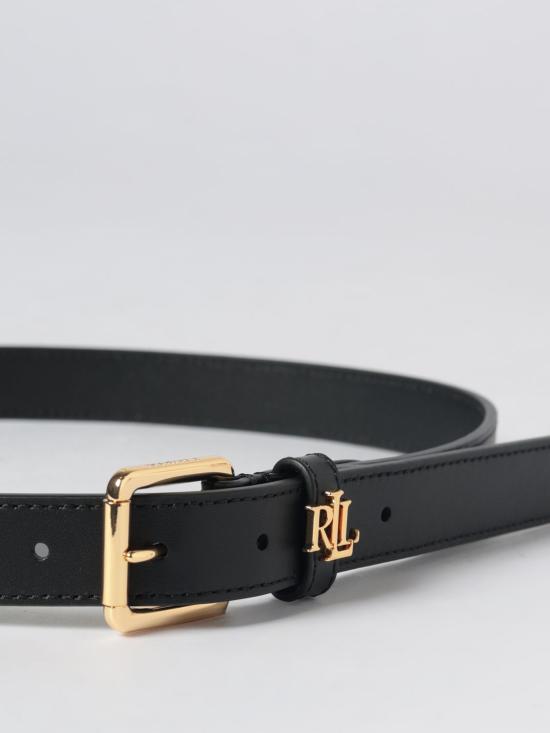 26SS 랄프 로렌 로고 키퍼 가죽 슬림 벨트 412968763 001 Black - RALPH LAUREN