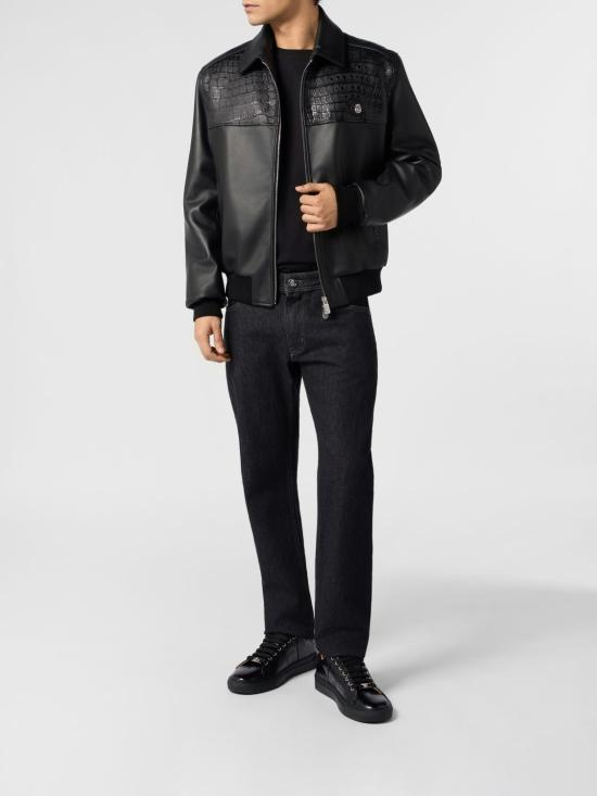 26SS 빌리어네어 가죽 자켓 BAFCMLB2039BLE037C 02 Black - BILLIONAIRE