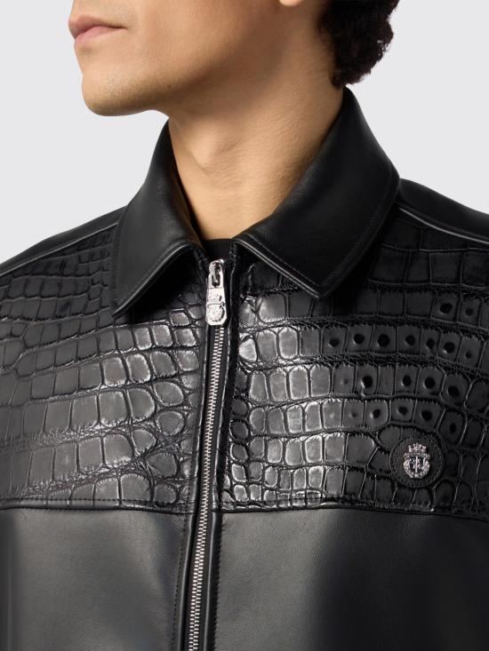26SS 빌리어네어 가죽 자켓 BAFCMLB2039BLE037C 02 Black - BILLIONAIRE