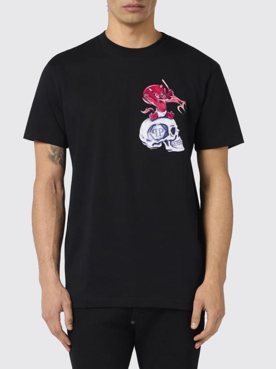 26SS 필립 플레인 반팔 티셔츠 SAFCMTK8637PJY002N 02 Black