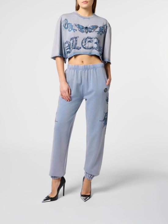 26SS 필립 플레인 반팔 티셔츠 SAFCWTK3870PTE004N 07 Turquoise - PHILIPP PLEIN
